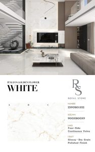 ZS90180 202 ITALIAN GOLDEN FLOWER WHITE